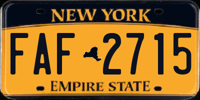 NY license plate FAF2715