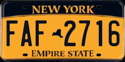 NY license plate FAF2716