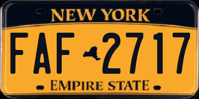 NY license plate FAF2717