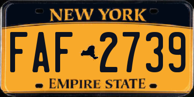NY license plate FAF2739