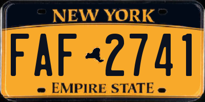 NY license plate FAF2741