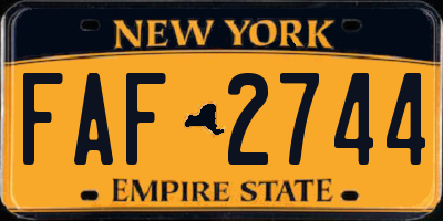 NY license plate FAF2744