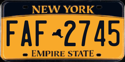 NY license plate FAF2745