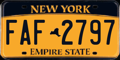 NY license plate FAF2797