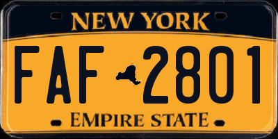 NY license plate FAF2801