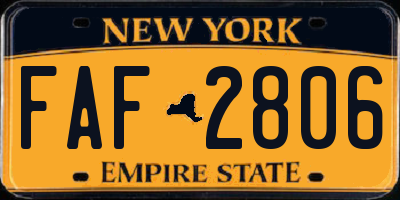 NY license plate FAF2806