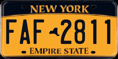 NY license plate FAF2811