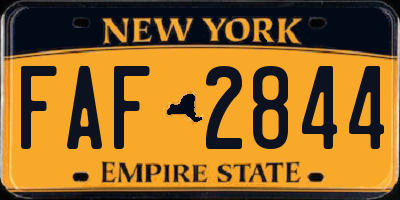 NY license plate FAF2844