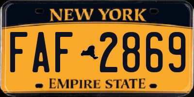 NY license plate FAF2869