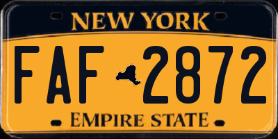 NY license plate FAF2872