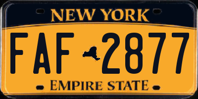 NY license plate FAF2877