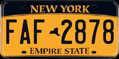 NY license plate FAF2878