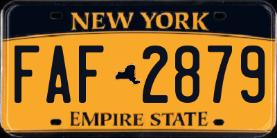 NY license plate FAF2879