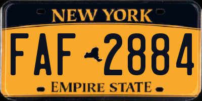 NY license plate FAF2884