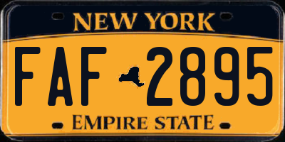 NY license plate FAF2895