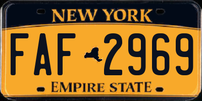 NY license plate FAF2969