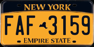 NY license plate FAF3159