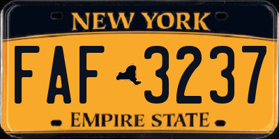 NY license plate FAF3237