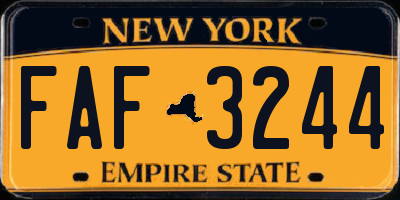 NY license plate FAF3244