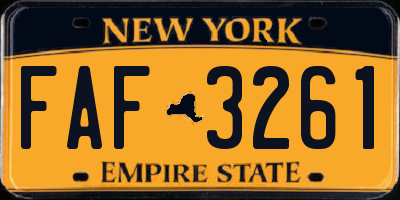 NY license plate FAF3261