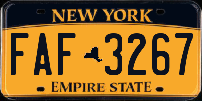 NY license plate FAF3267