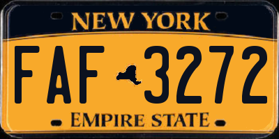 NY license plate FAF3272