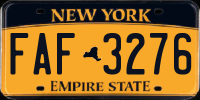 NY license plate FAF3276