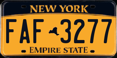 NY license plate FAF3277