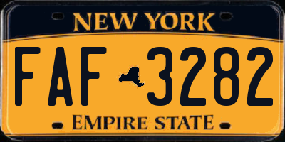 NY license plate FAF3282