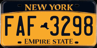 NY license plate FAF3298