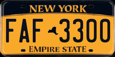 NY license plate FAF3300