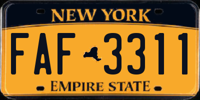 NY license plate FAF3311