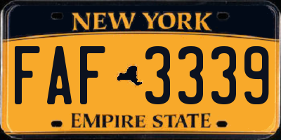 NY license plate FAF3339