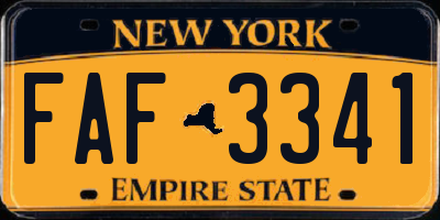 NY license plate FAF3341