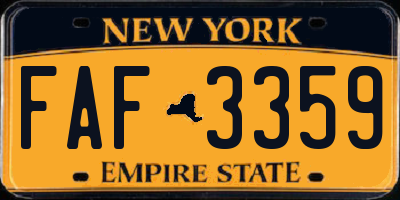 NY license plate FAF3359