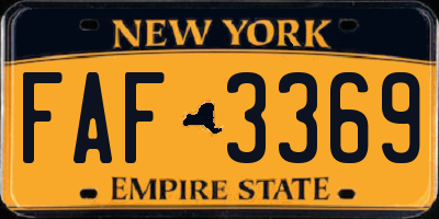 NY license plate FAF3369