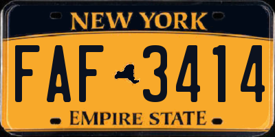 NY license plate FAF3414