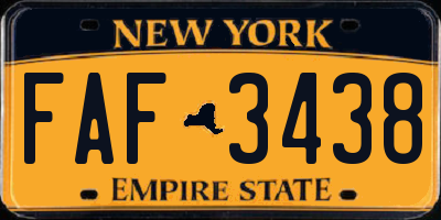 NY license plate FAF3438