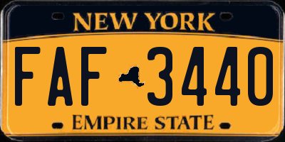 NY license plate FAF3440