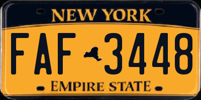 NY license plate FAF3448