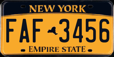 NY license plate FAF3456