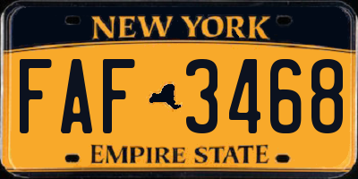 NY license plate FAF3468