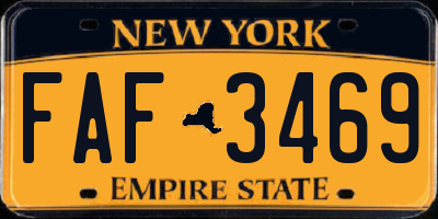 NY license plate FAF3469