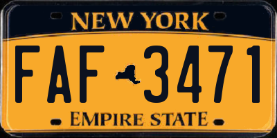 NY license plate FAF3471