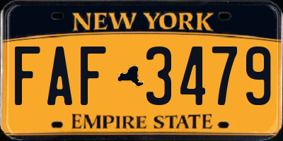 NY license plate FAF3479