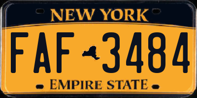 NY license plate FAF3484