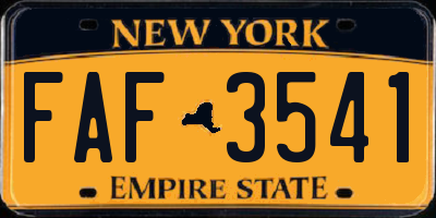 NY license plate FAF3541