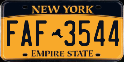 NY license plate FAF3544