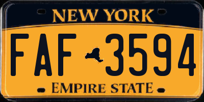 NY license plate FAF3594