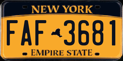 NY license plate FAF3681